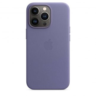 Apple leren hoesje met MagSafe iPhone 13 Pro - blauweregen