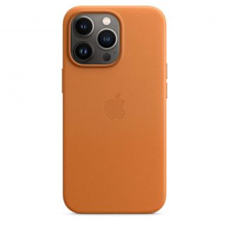 Apple leren hoesje met MagSafe iPhone 13 Pro - goudbruin