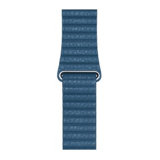 Apple Watch Bandje 42mm / 44mm - Cape Cod-blauw Leer (Groot)