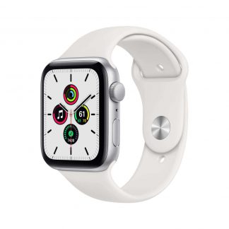 Apple Watch SE 44mm zilver - wit sportbandje