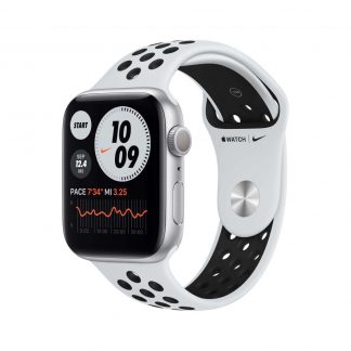 Apple Watch Series 6 Nike 44mm zilver - platina/zwart Nike-sportbandje